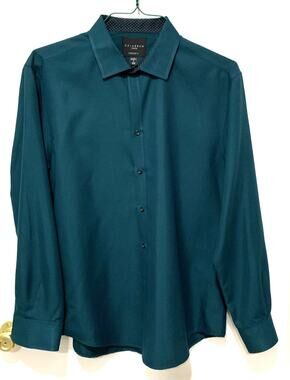 Calabrum Mens Shirt Size Large Green Button Down Long Sleeve